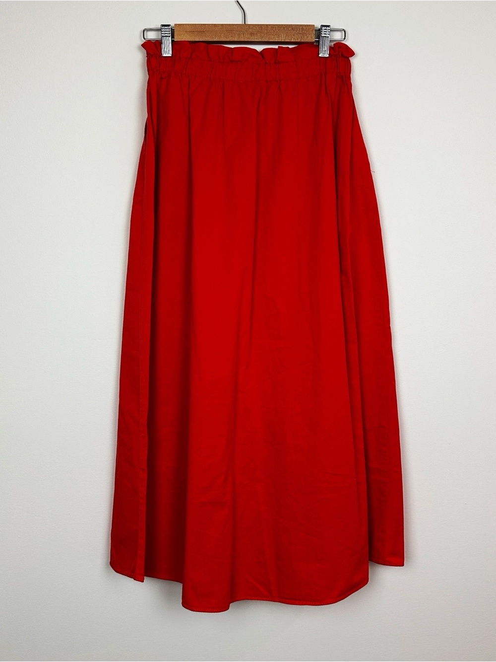 Loft Red Elastic Waistband With Strings Maxi Skirt Sz XS - Picture 3 of 7